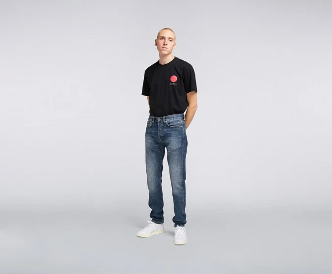 Мужские джинсы Edwin ED-80 Slim Tapered Jeans Yoshiko Left Hand Denim - Naoki Wash