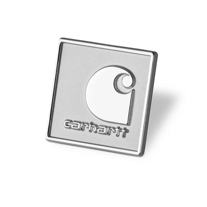 Значок Carhartt WIP Square Label Pin Silver